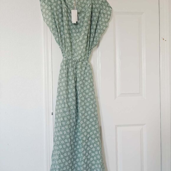 NEW Rebecca Taylor Floral Print Silk Cutout Midi Dress summer vacation - Picture 4 of 5